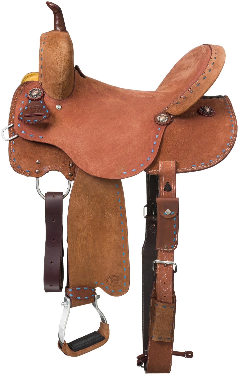 Tough1 Medina Buckstitch Roughout Barrel Saddle - Healthber