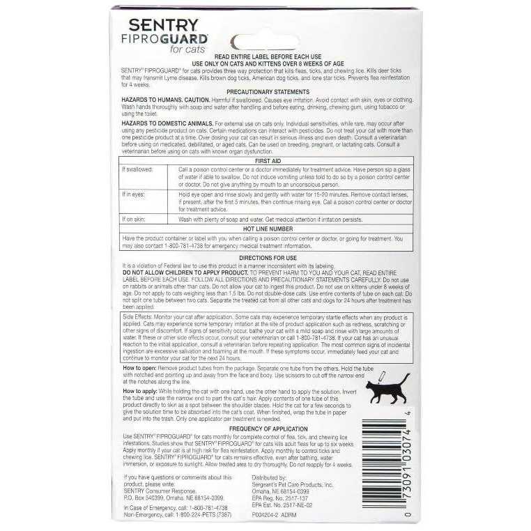 Sentry FiproGuard for Cats - Healthber