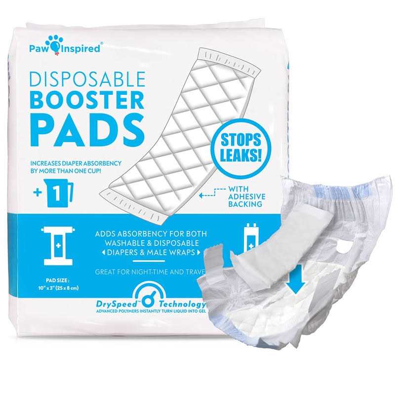 Paw Inspired Dog Diaper Pads Booster Pad Inserts fit Most Female and Male Washable and Disposable Dog Diapers and Belly Bands - Healthber