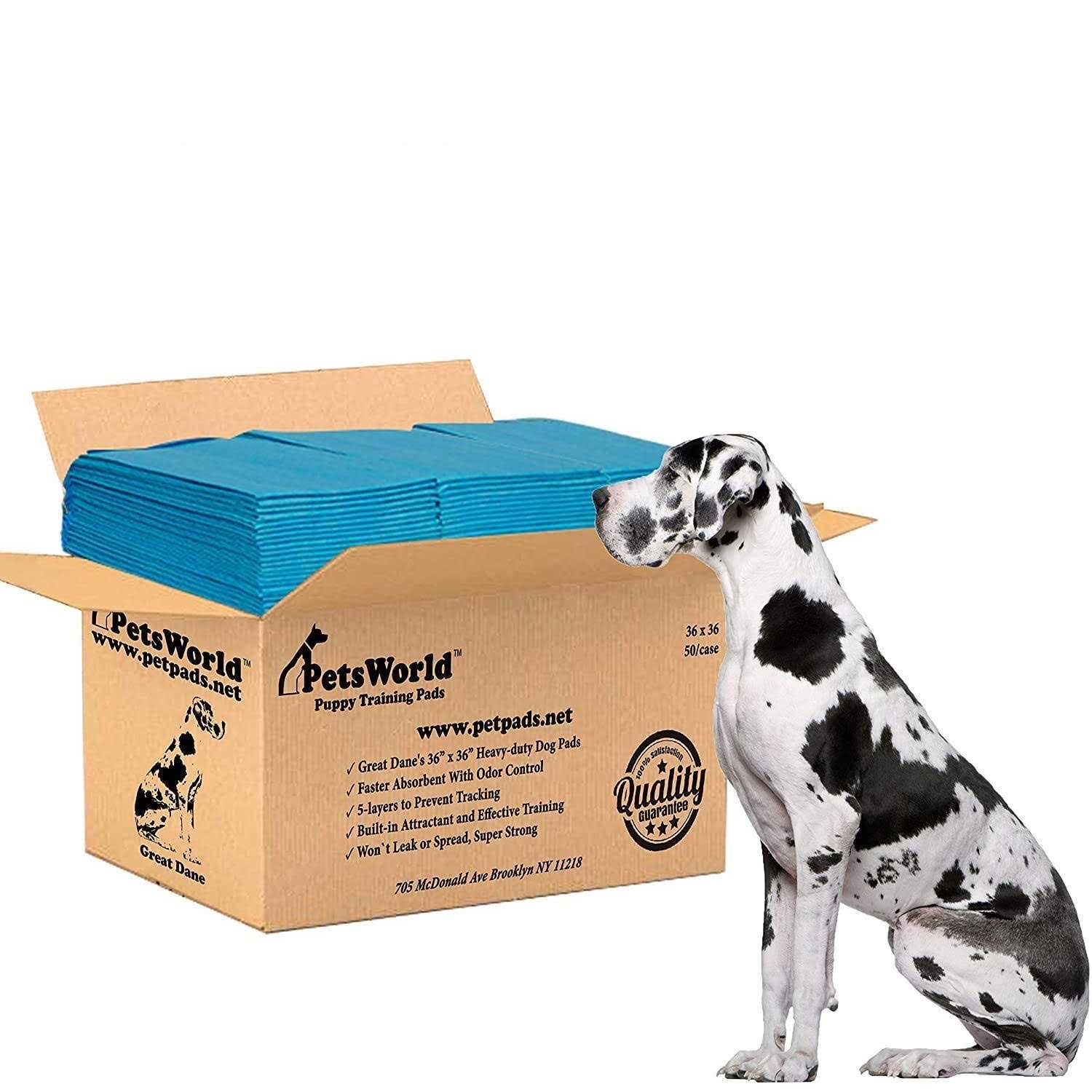 Petsworld Giant Potty Pads Odor Eliminating 36 x Pee Pads for Dogs - Healthber