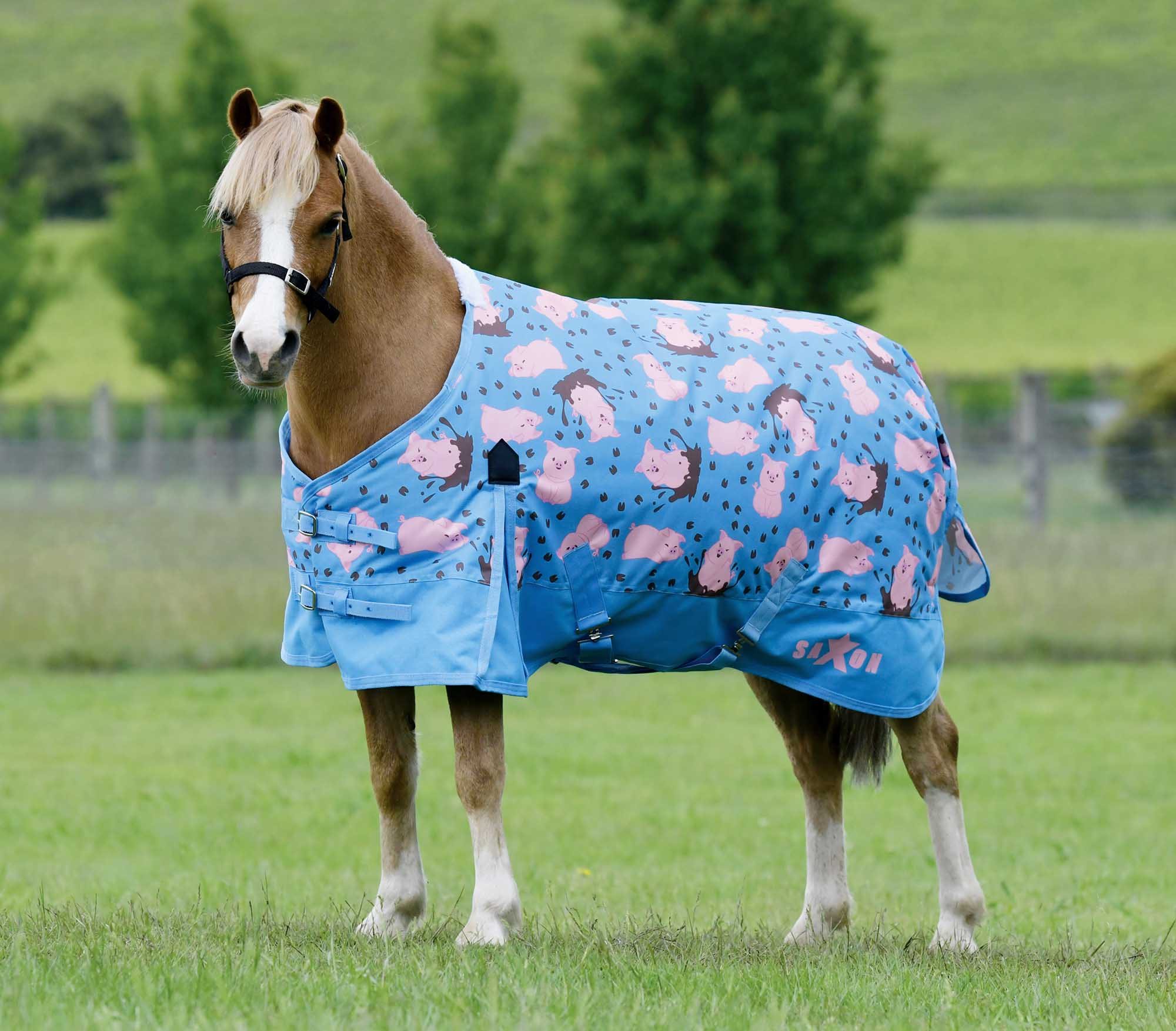 Saxon 600D Pony Standard Neck, Medium, Pig Print - Healthber