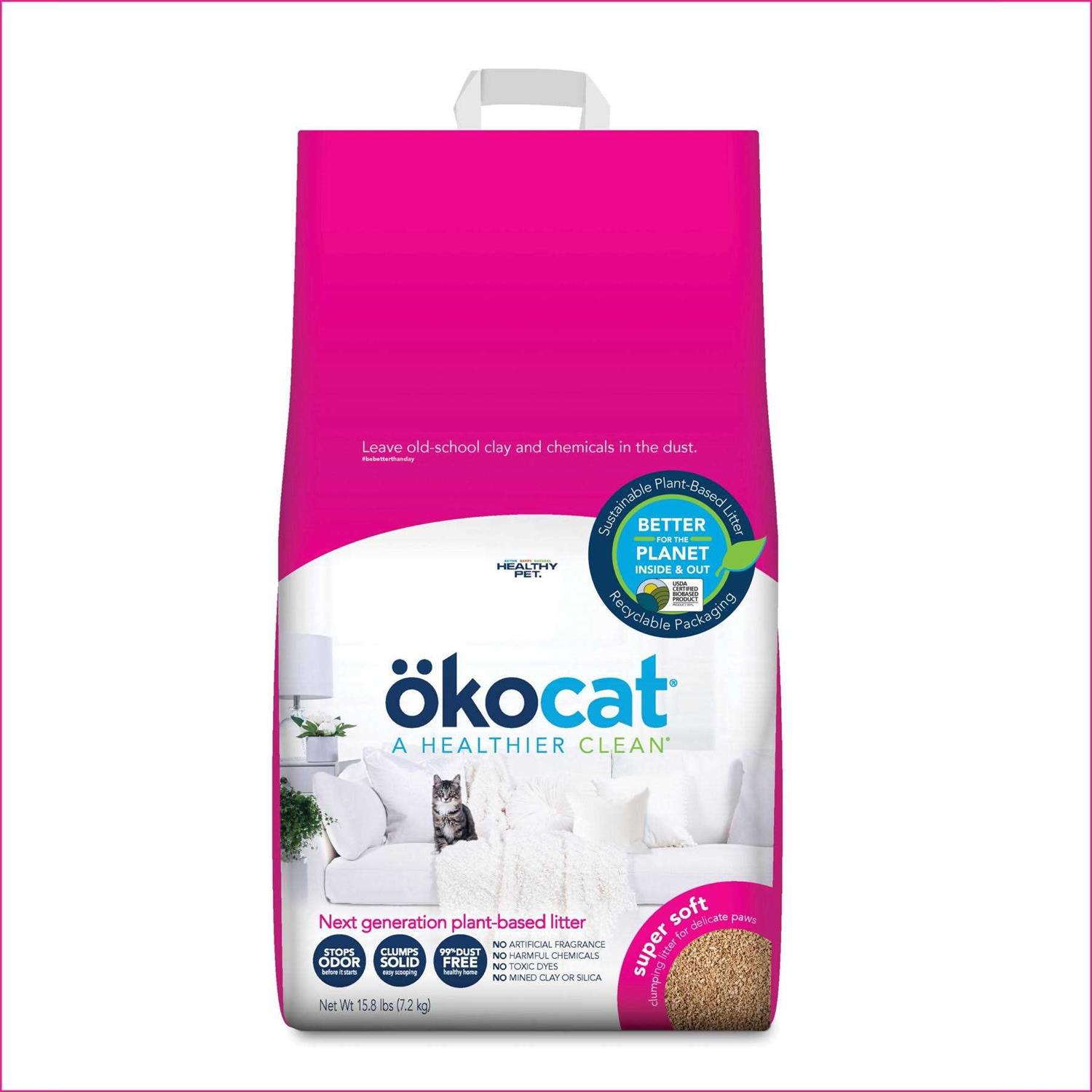 Okocat Super Soft Clumping Wood Cat Litter - Healthber