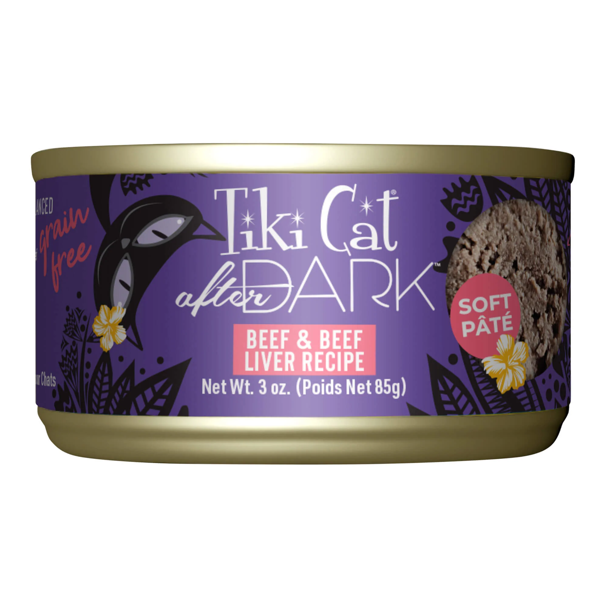 Tiki Cat After Dark Pate Wet Cat Food, Beef & Beef Liver, 3 oz Cans, 12 ct - Healthber