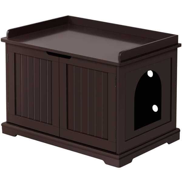 Yaheetech Cat Litter Box Enclosure Wooden Storage Side Table - Healthber