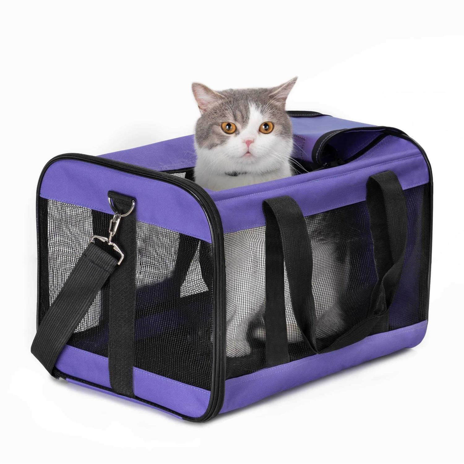 Conlun Cat Carrier Airline Approved Soft-Sided Dog Carrier with Inner Safety Leash - Healthber
