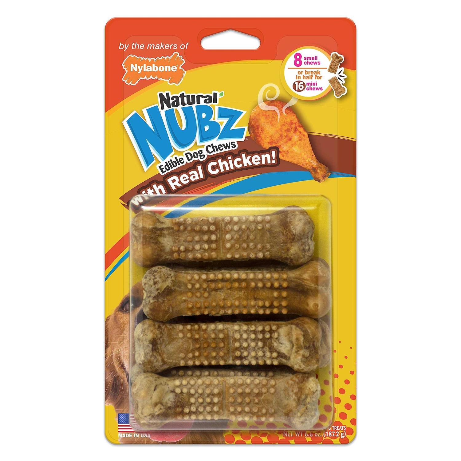 Nylabone Natural Nubz Dog Treat with Real Chicken - Healthber