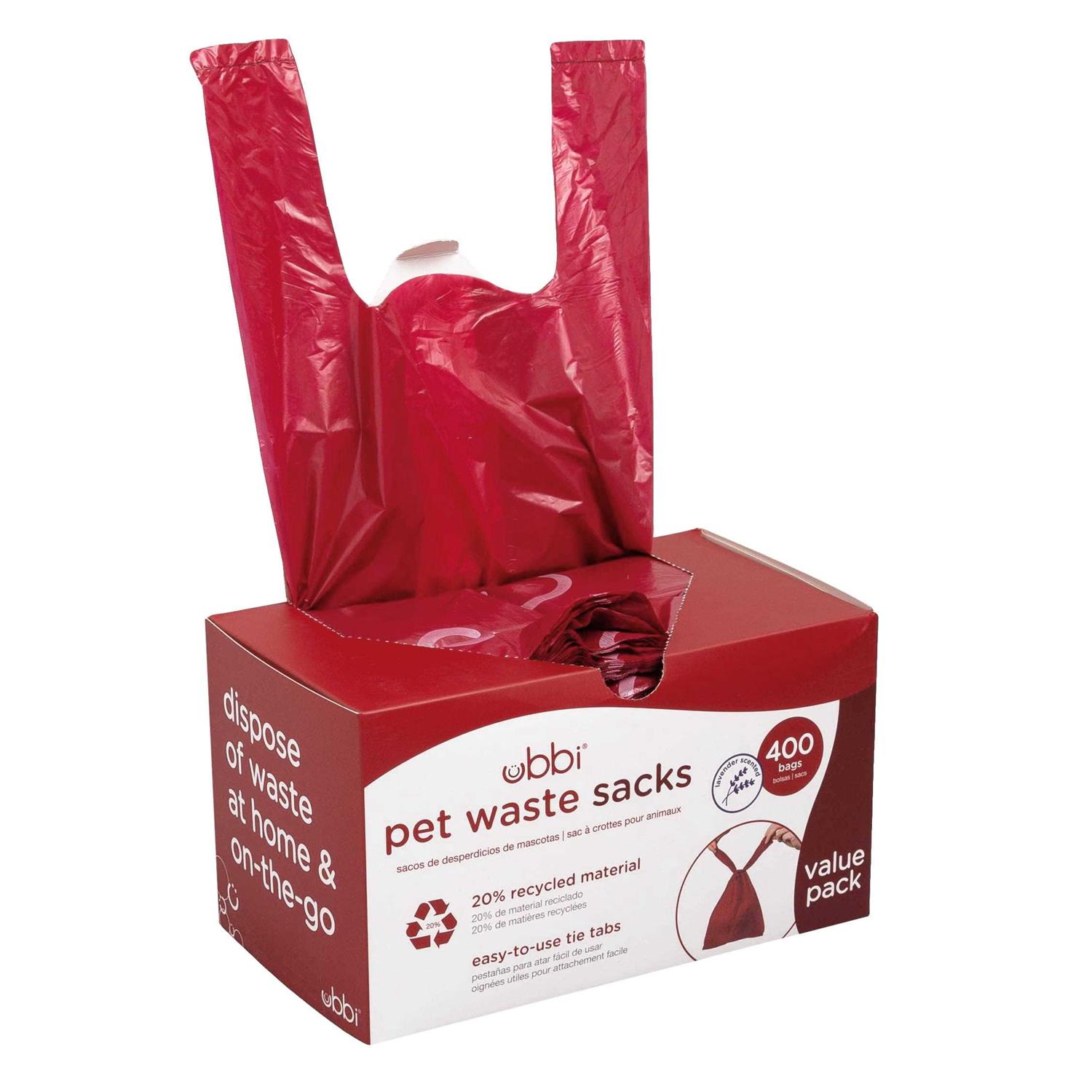 Ubbi Pet Waste Sacks, Lavender Scented Cat Litter Disposal Bags, Leak Proof and Easy Tie - Healthber