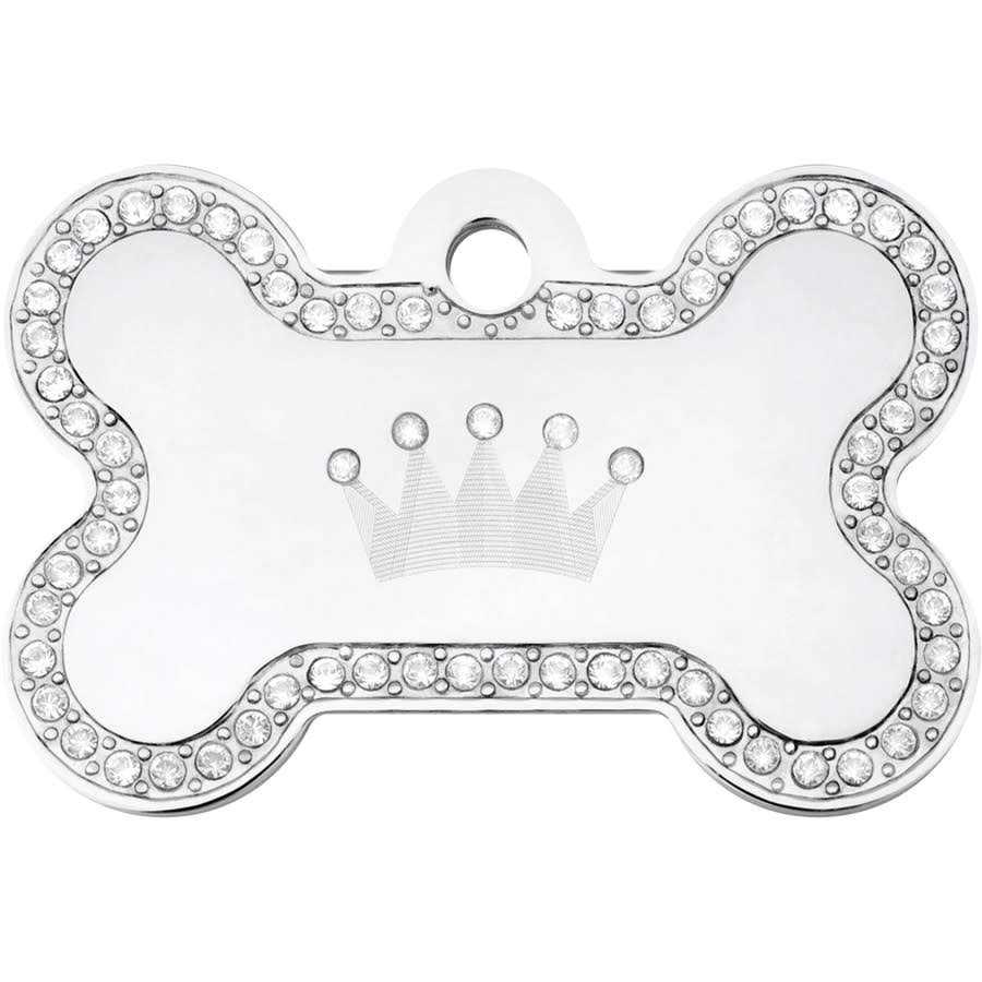 Quick-Tag Dog Tag with Crown and Crystals - Healthber