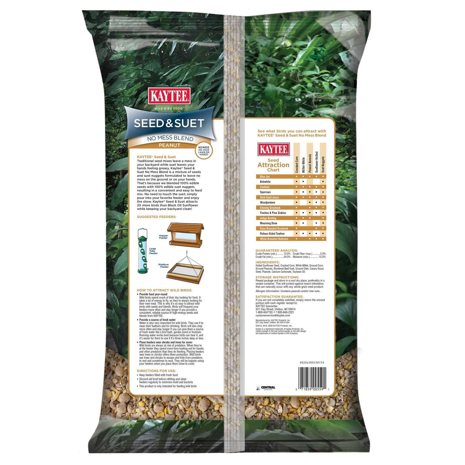 Kaytee Seed & Suet No Mess Bird Food - Healthber