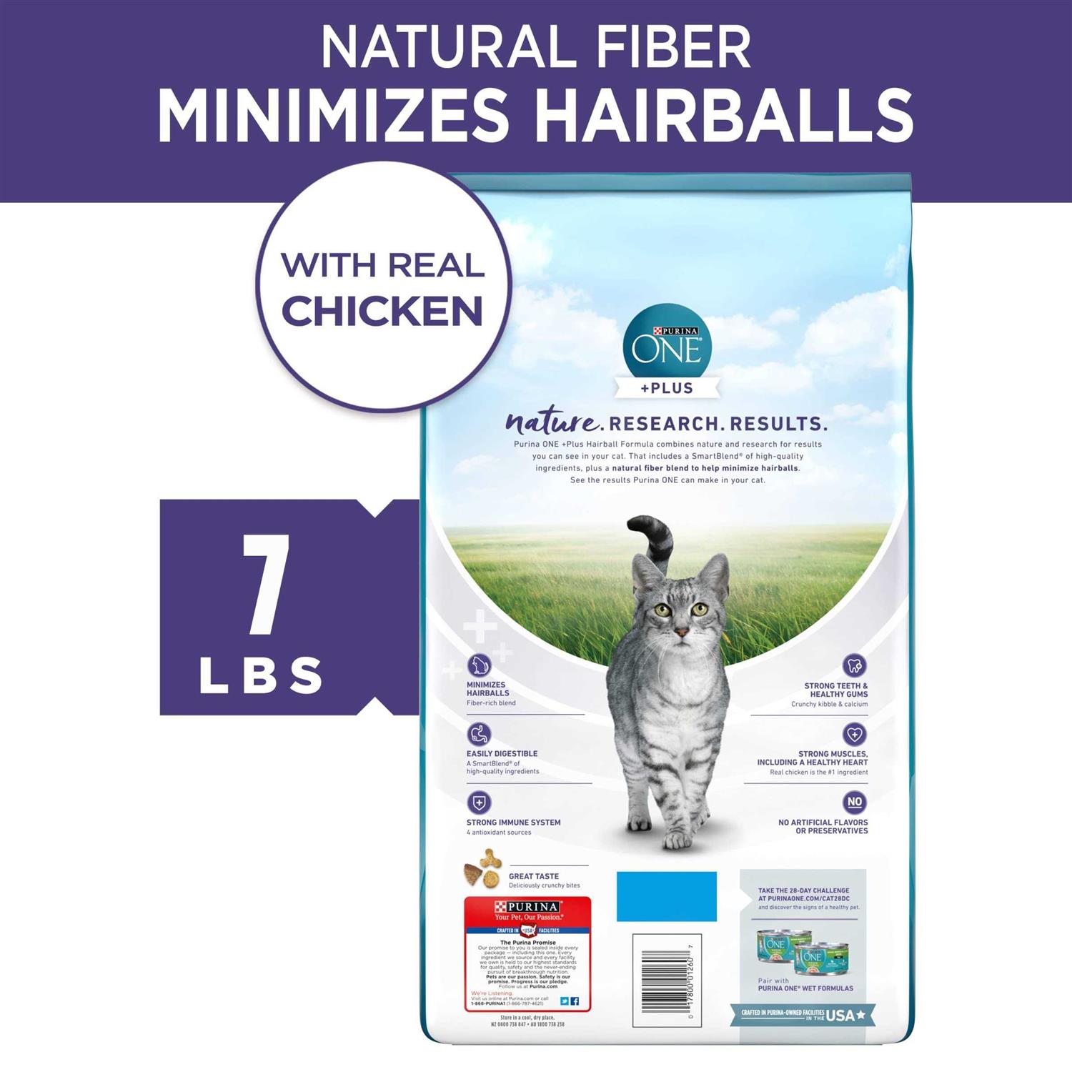 Purina ONE Hairball Formula Adult Dry Cat Food - Healthber