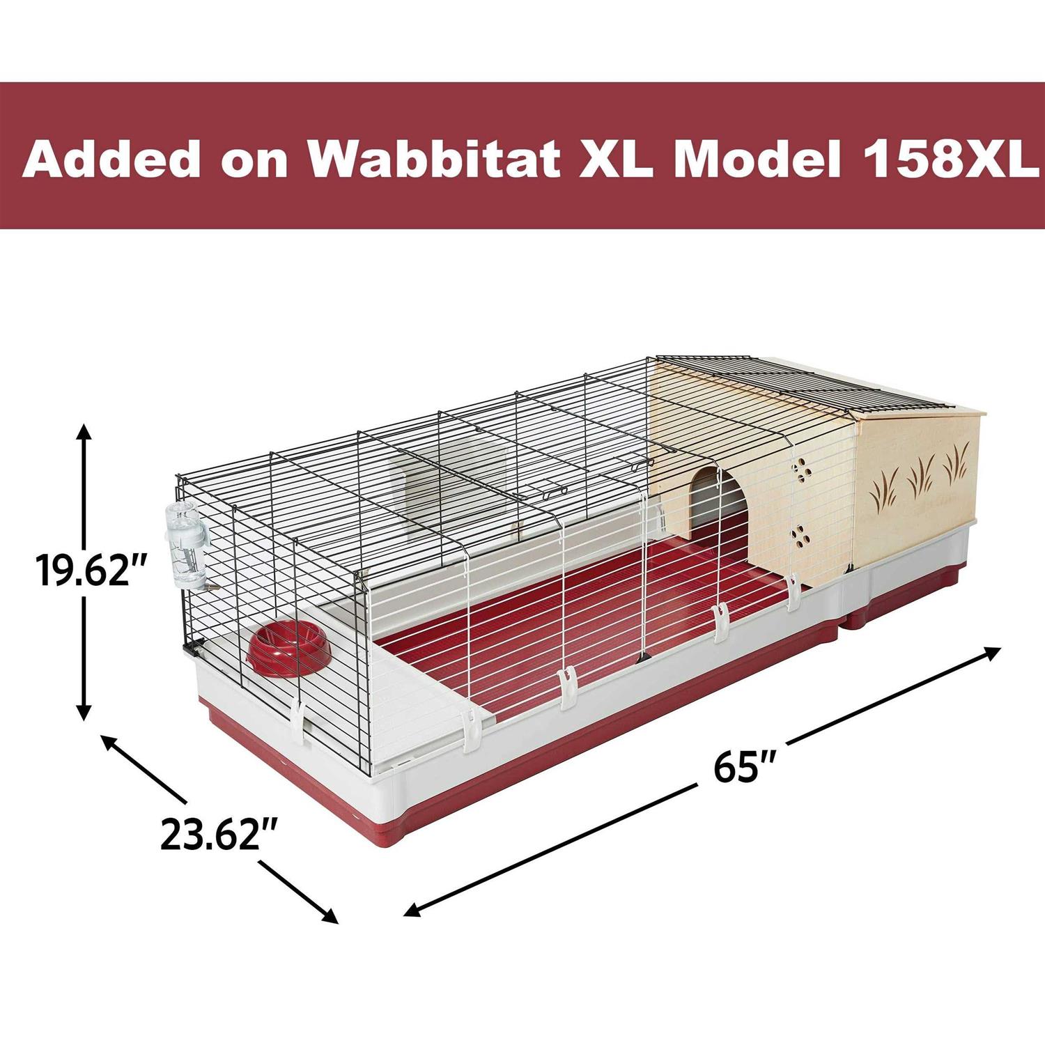 Midwest Wabbitat Deluxe Rabbit Home Wood Hutch Extension - Healthber