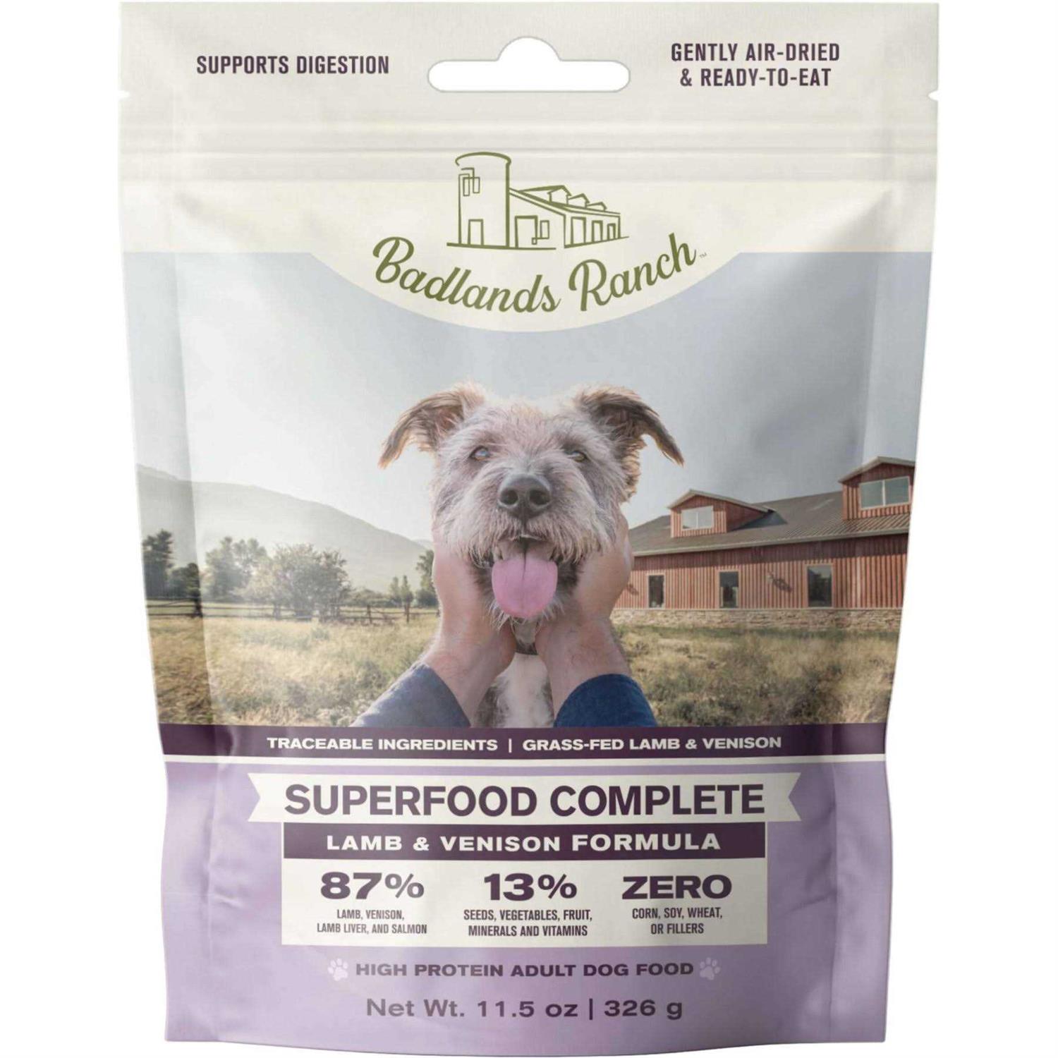 Badlands Ranch Superfood Complete Air Dried Lamb & Venison Dog Food - Healthber