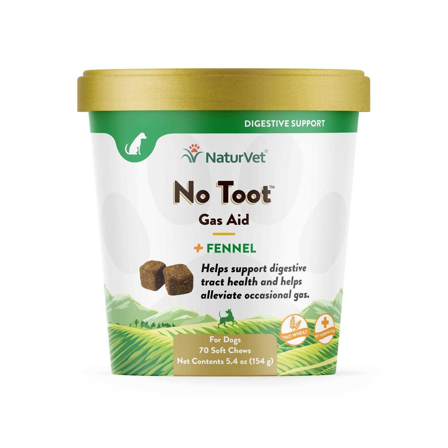 NaturVet No Toot Gas Aid Plus Fennel Soft Chews for Dogs - Healthber
