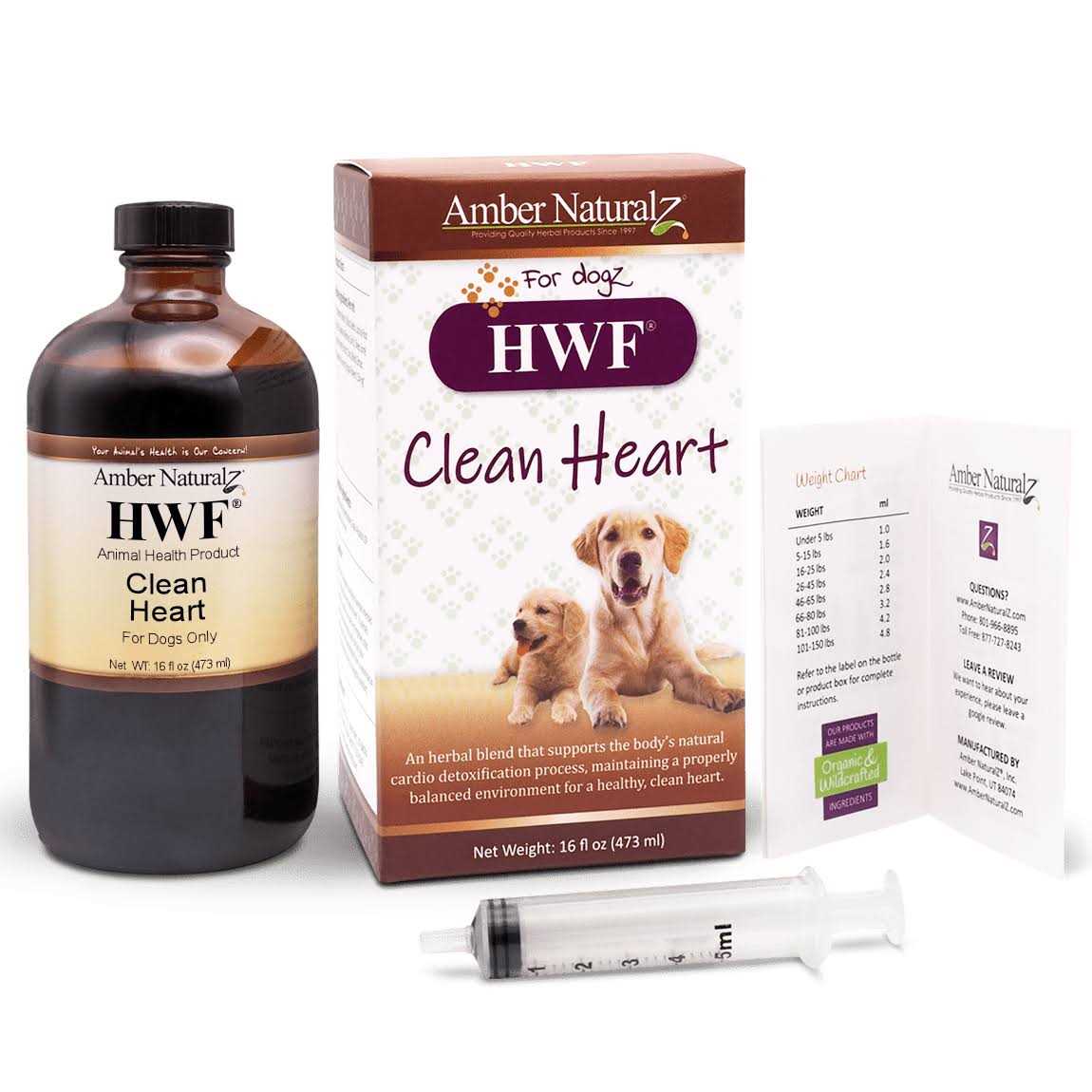 Amber Naturalz HWF Cardiovascular Detox for Canines 16oz - Healthber