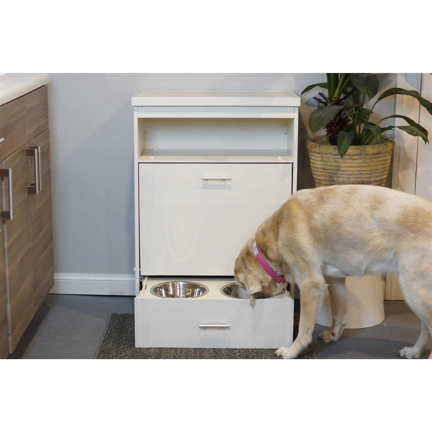 New Age Pet ECOFLEX Dog Food Pantry Double Dog Bowl - Healthber