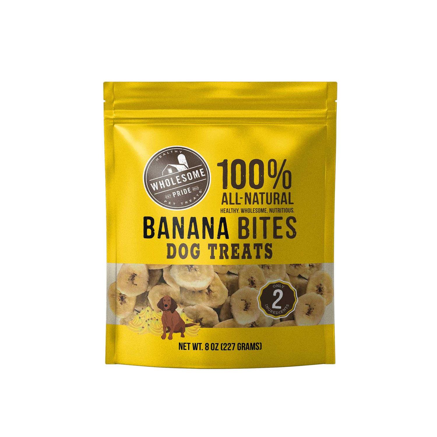 Wholesome Pride Banana Bites Dog Treats - Healthber