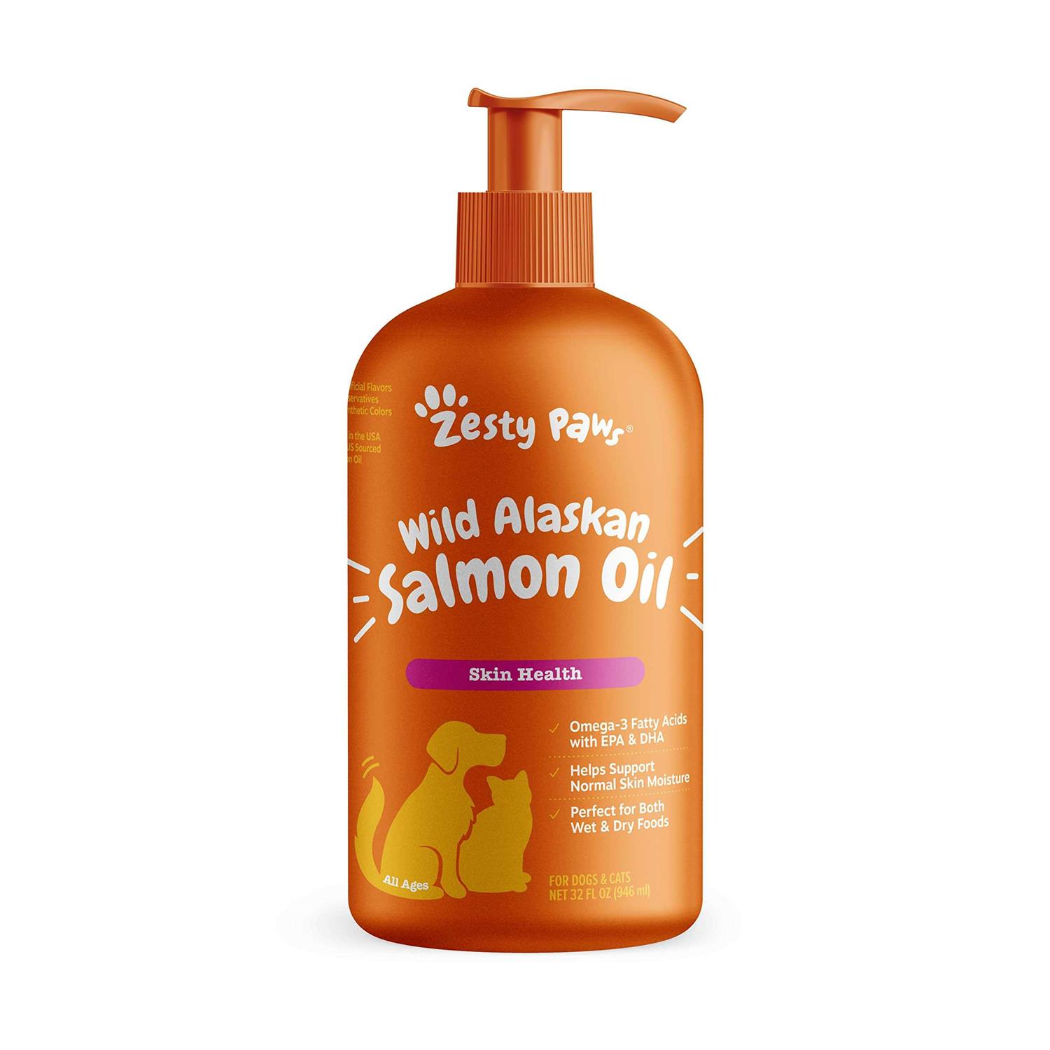 Zesty Paws Wild Alaskan Salmon Oil for Cats & Dogs - Healthber