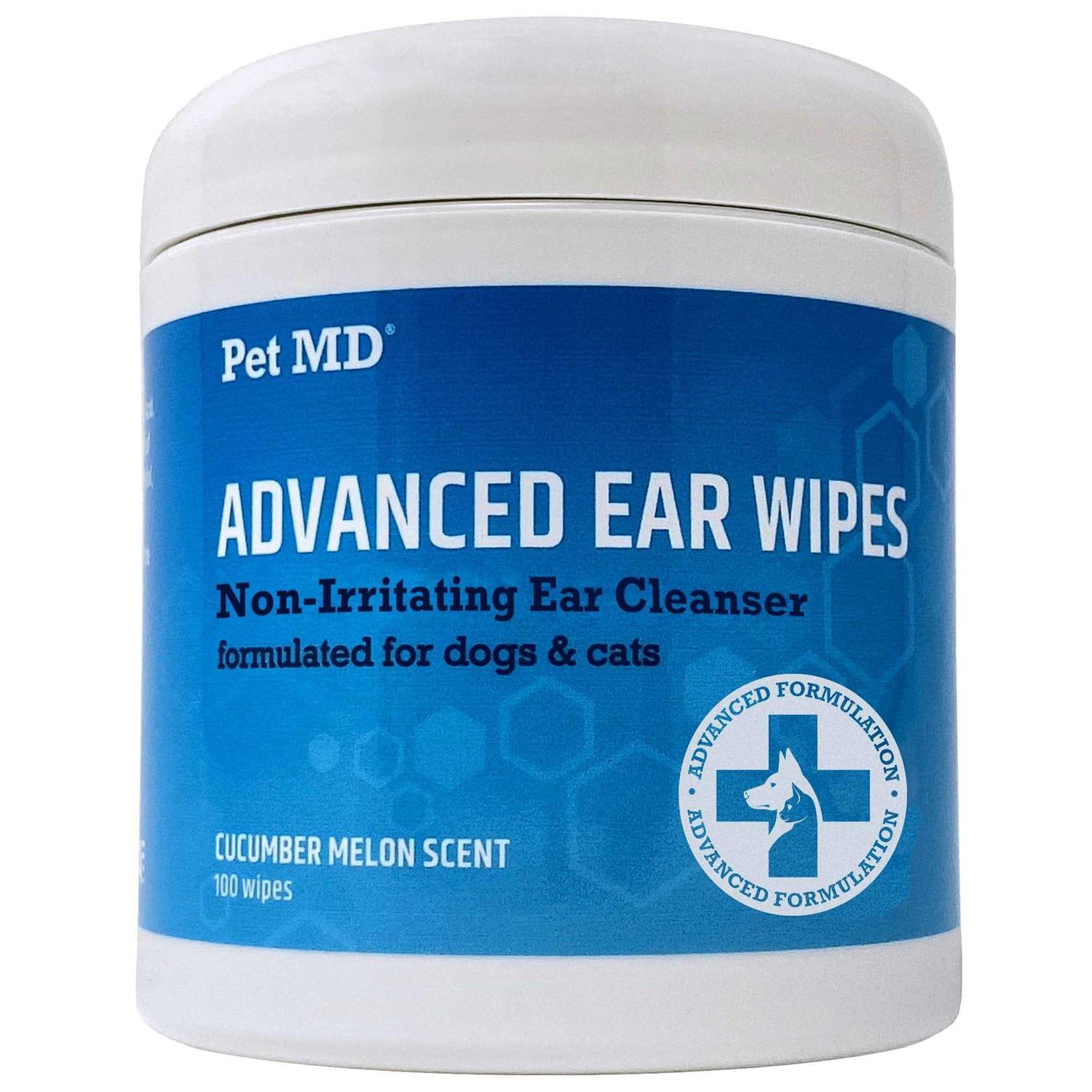 Pet MD Advanced Otic Ear Cleaner Wipes for Cats and Dogs - Healthber