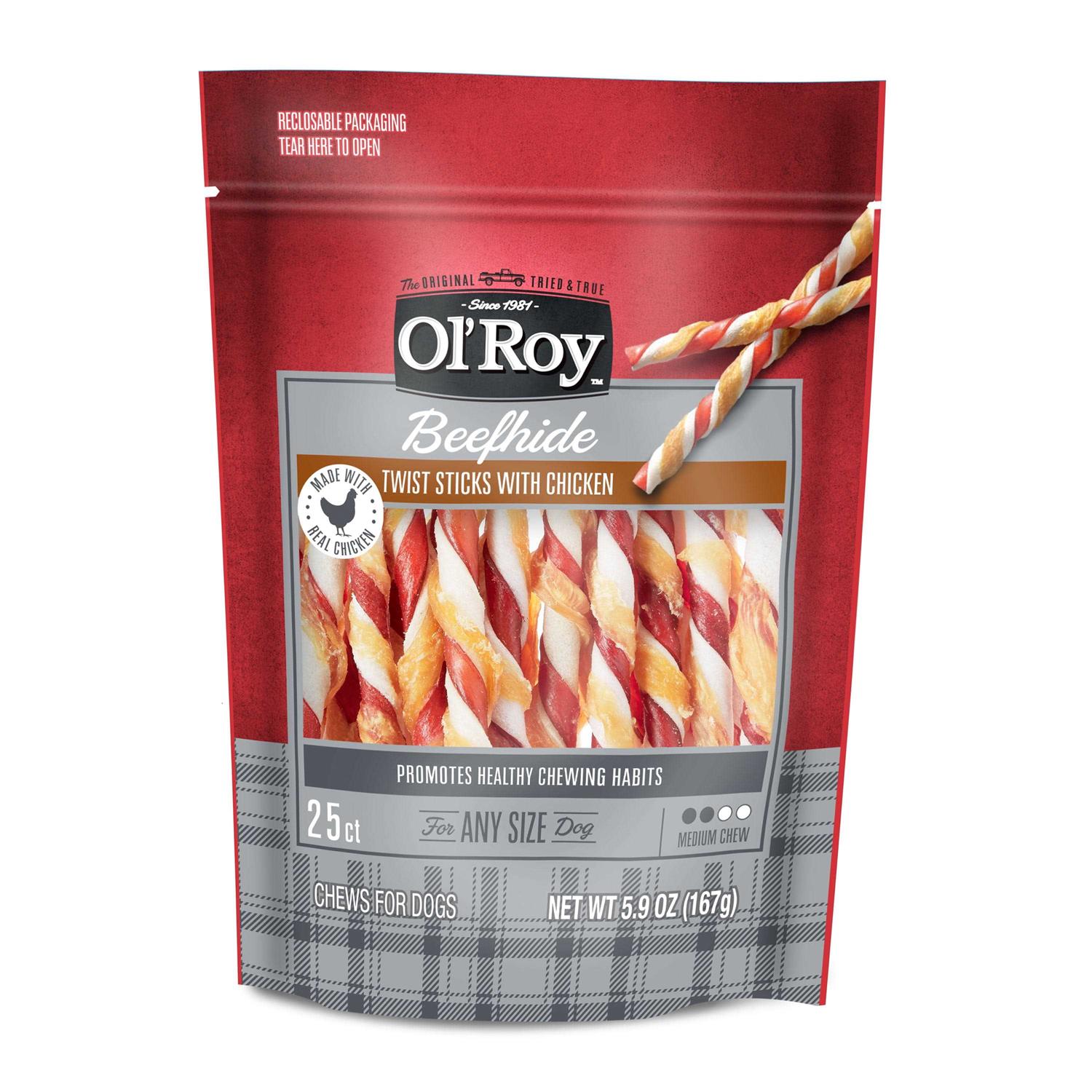 Ol’ Roy Beefhide Twist Sticks with Chicken - Healthber