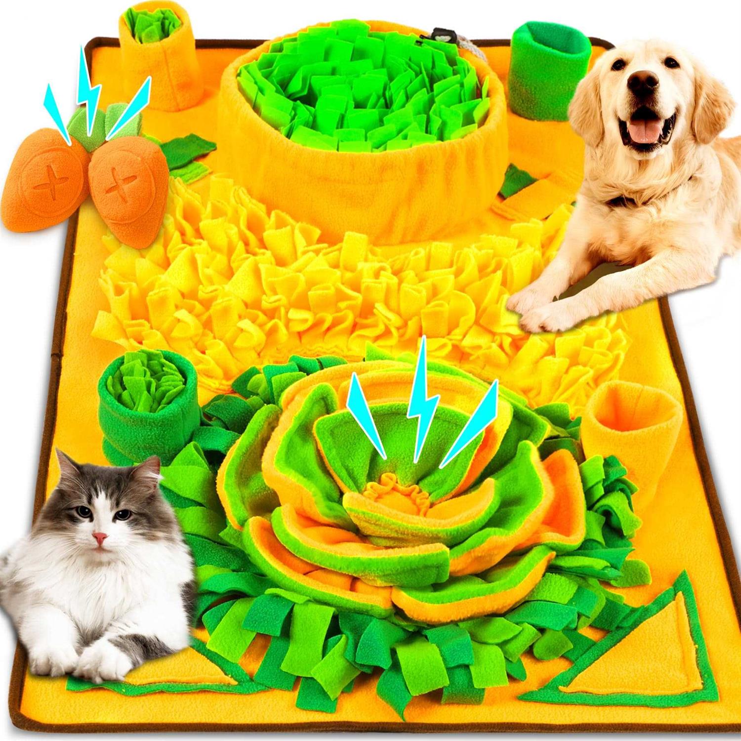 Snuffle Mat for Dog Large Breed Medium Small Dog Non-slip Carrot Snuffle Mat for Dog Enrichment Cat Snuffle Mat Sniffle Interactive Treat Game - Healthber