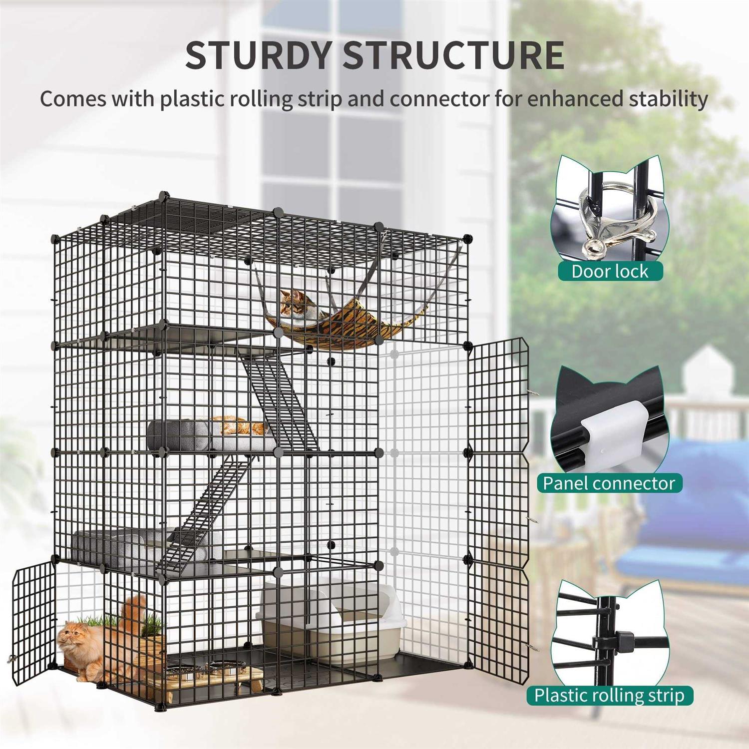 YITAHOME 4 Tier Cat Hammock Cat Enclosure - Healthber