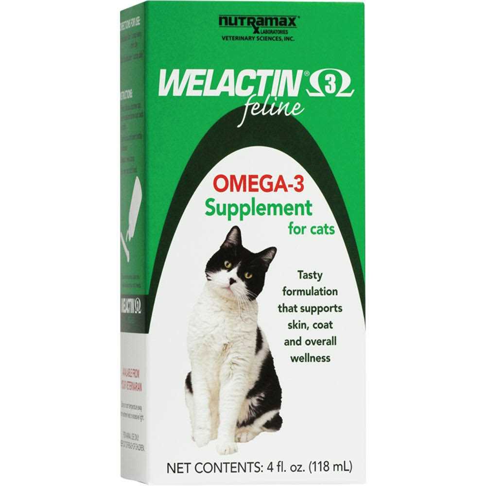 Nutramax Welactin Omega-3 Fish Oil Liquid Skin & Coat Supplement for Cats - Healthber