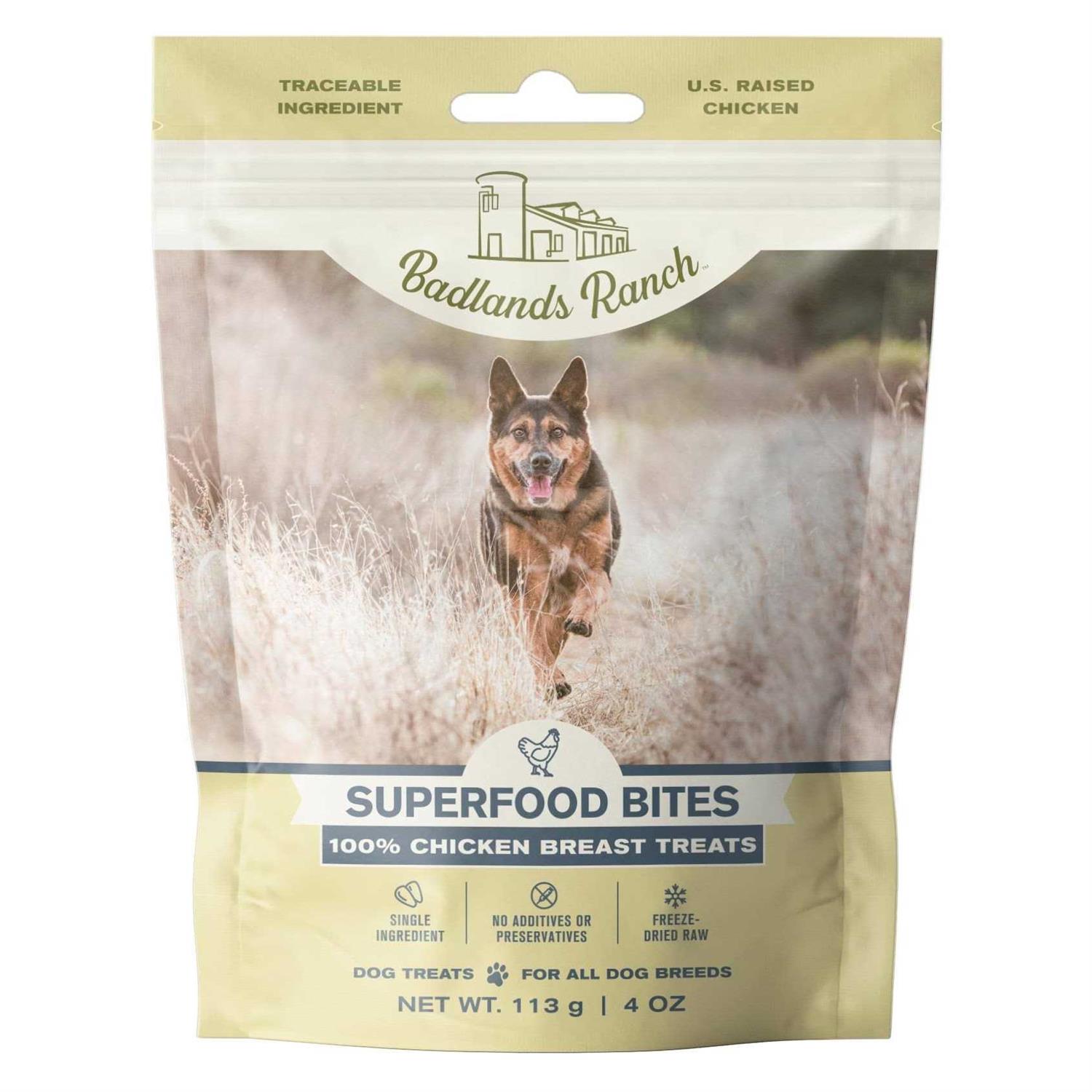 Badlands Ranch Superfood Bites 100% Chicken Breast Dog Treats - Healthber