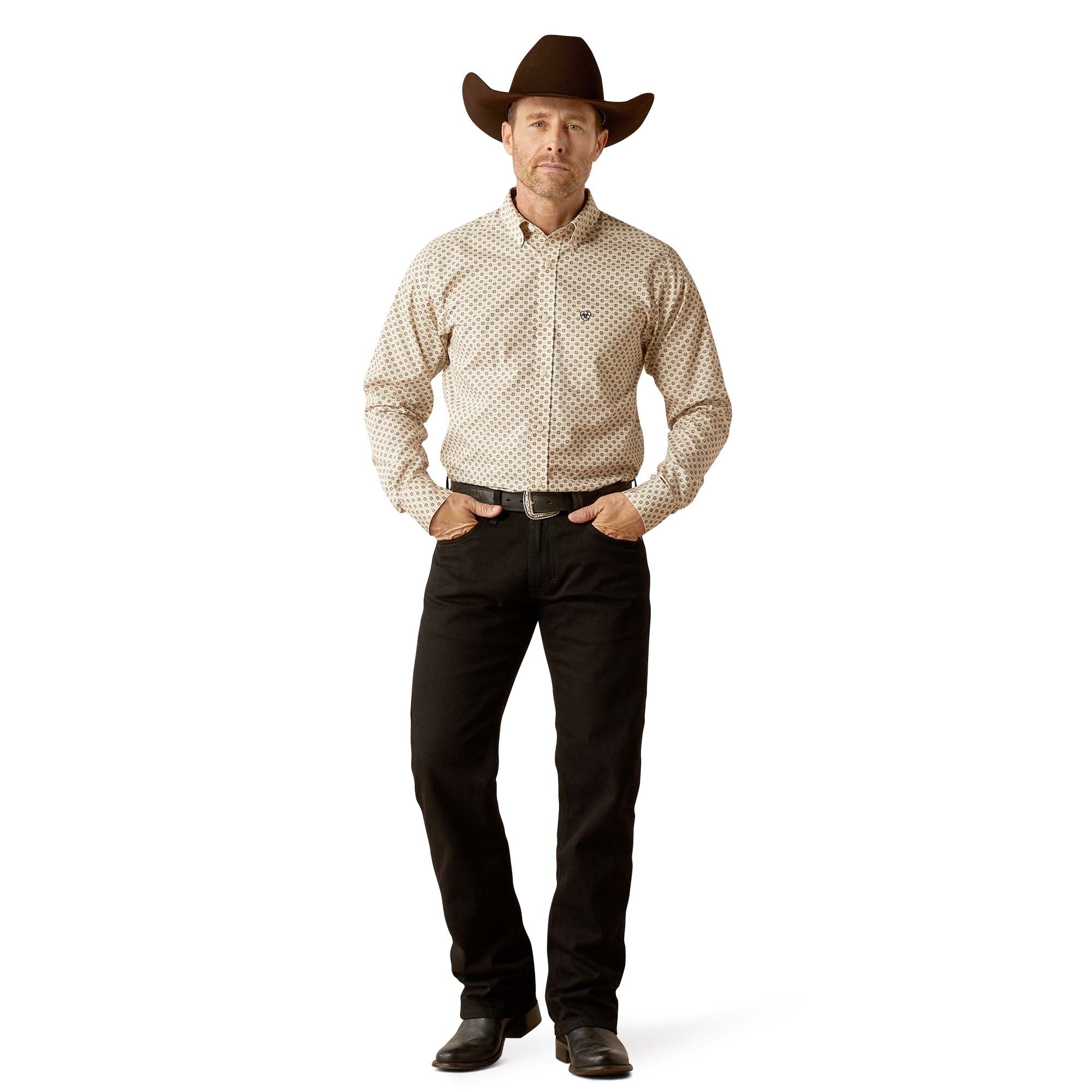 Ariat Men's Wrinkle Free Fraiser Longsleeve Fitted Shirt - Healthber