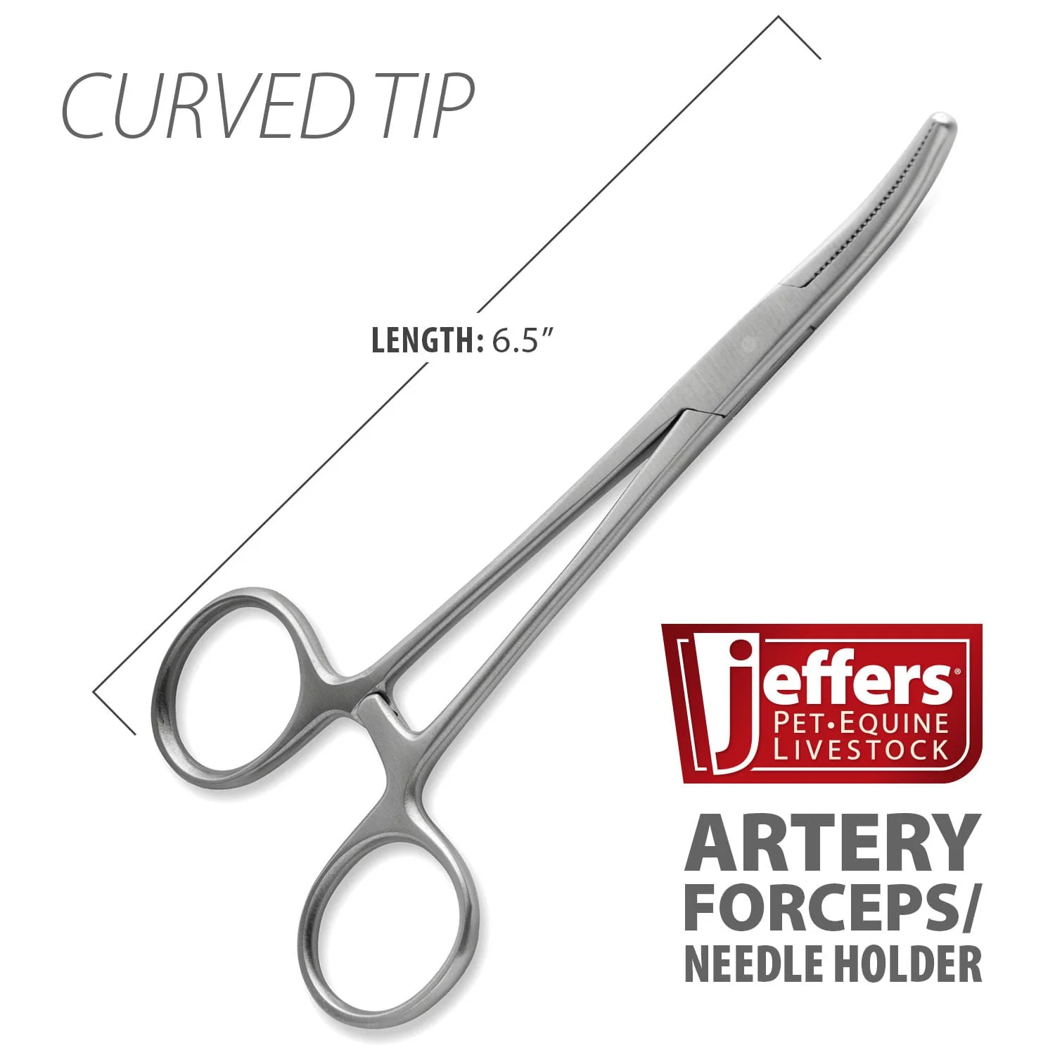 Stainless Steel Artery Forceps/Needle Holder with Locking Mechanism, Curved or Straight Tip - Healthber