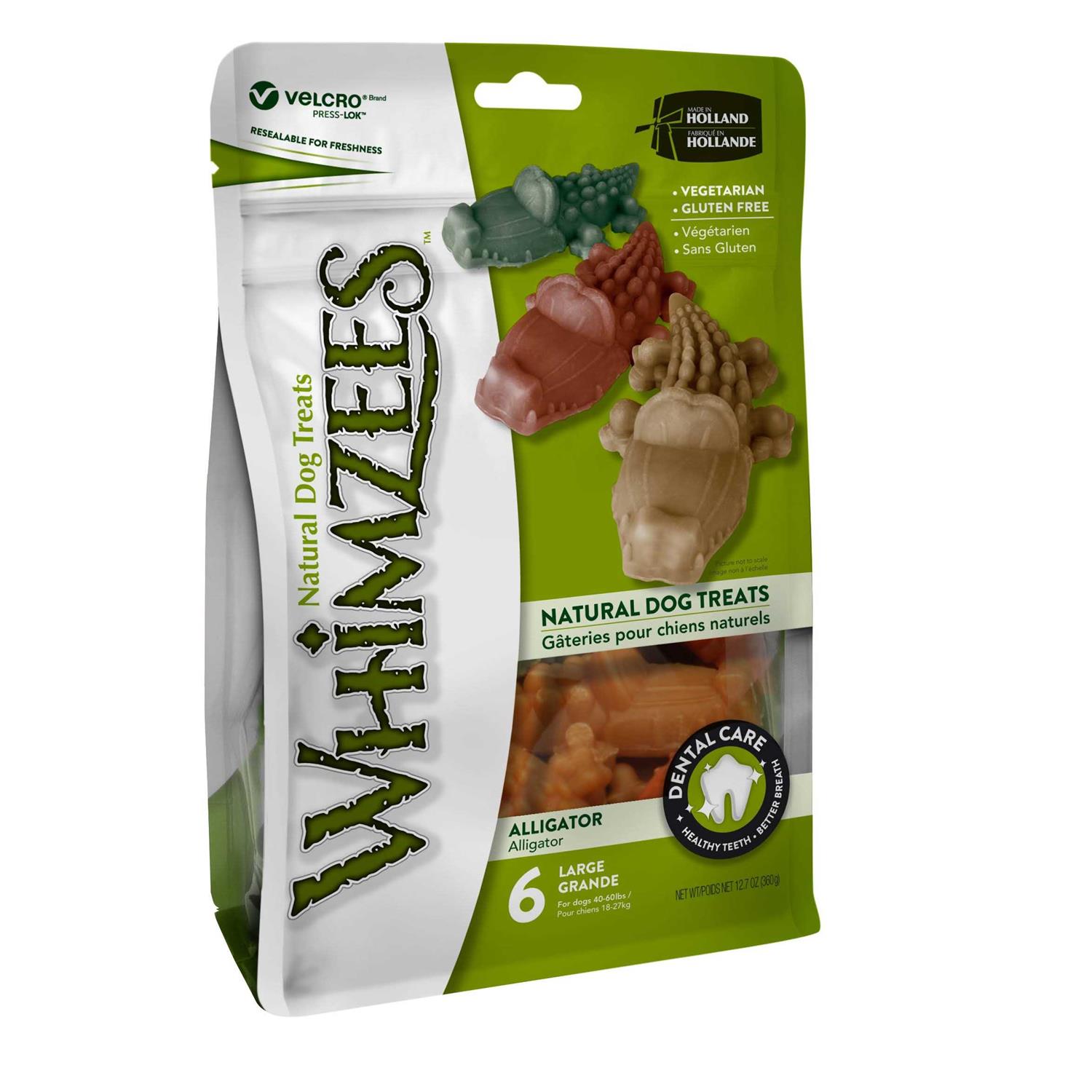 Whimzees Alligator Dental Dog Treats - Healthber