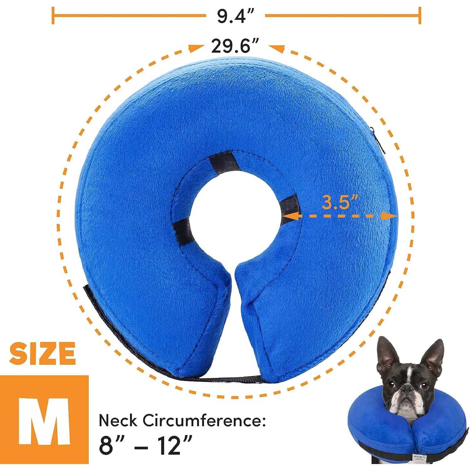 BENCMATE Protective Inflatable Collar for Dogs and Cats Soft Pet Recovery Collar Does Not Block Vision E-Collar - Healthber