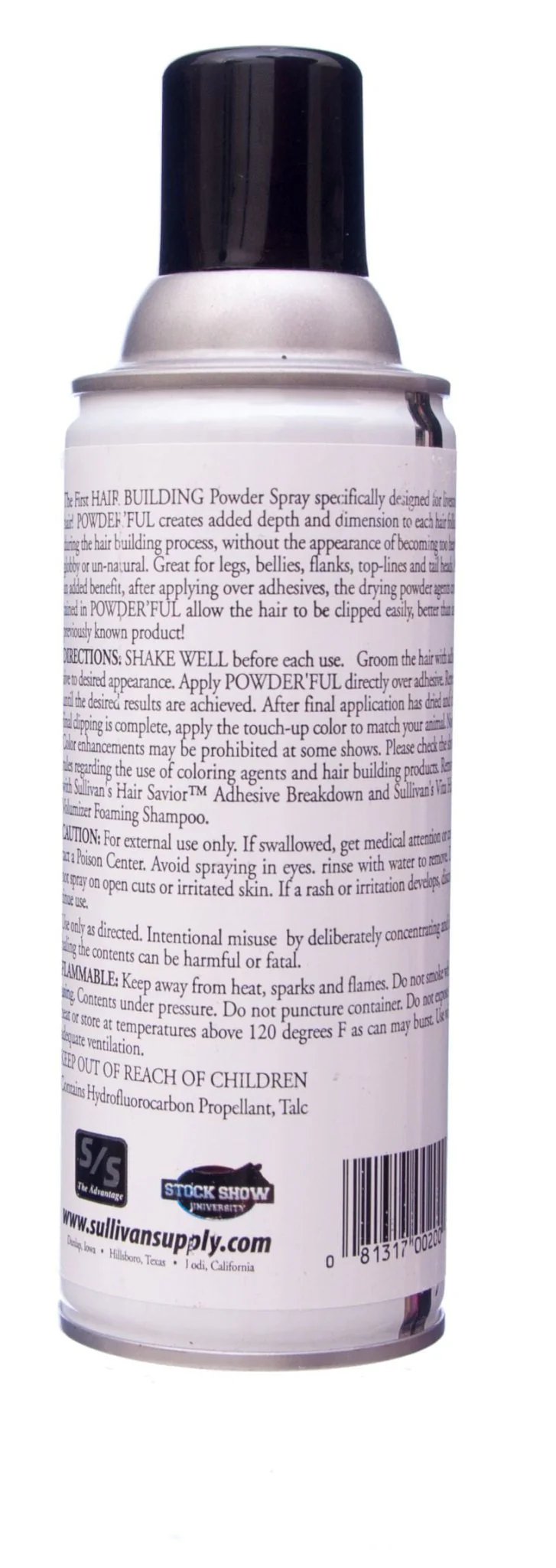 Sullivan's Powder'ful Livestock Hair Thickening Powder, White, 9.5 oz - Healthber