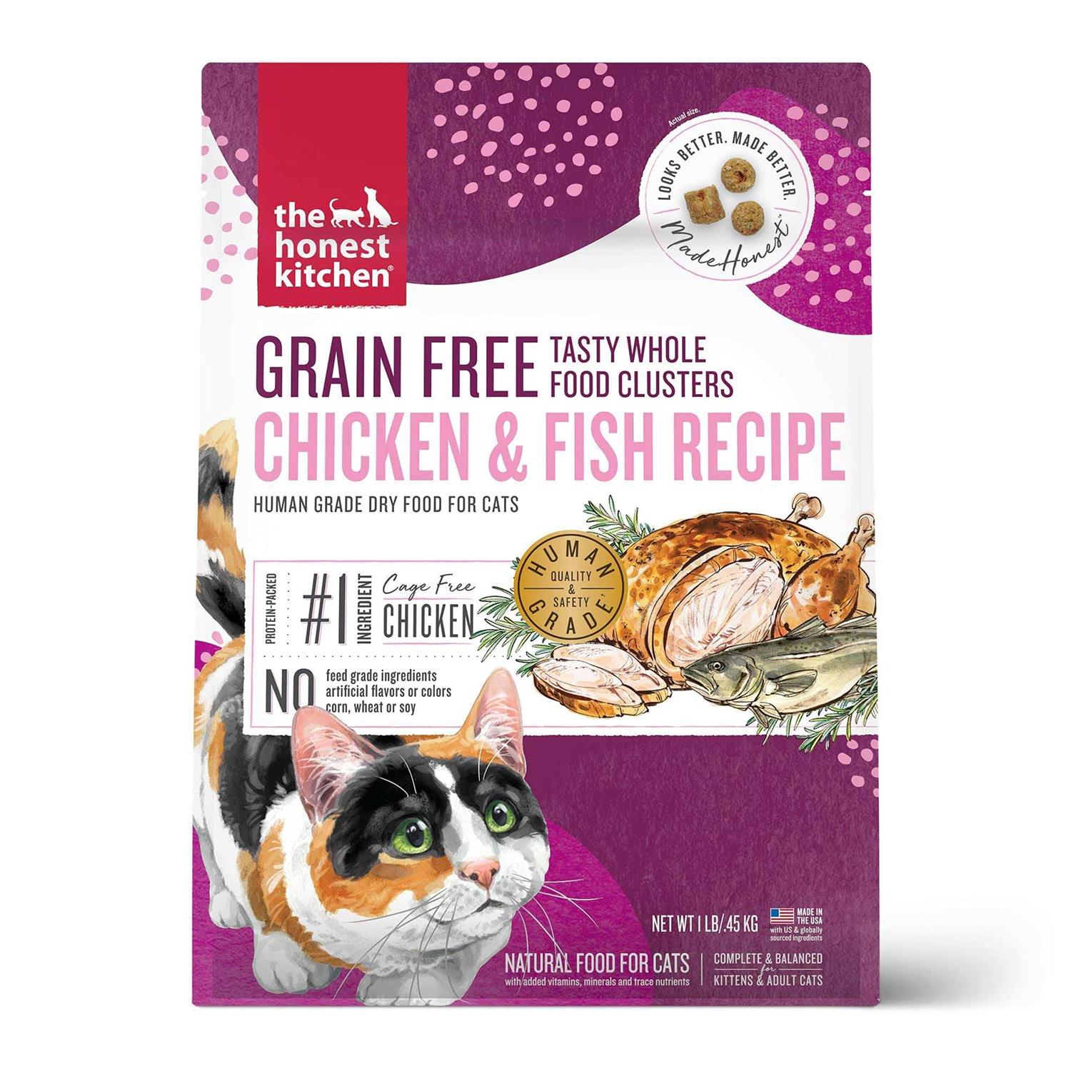 The Honest Kitchen Grain-Free Chicken Fish Whole Food Clusters Dry Cat Food - Healthber