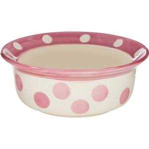 Petrageous Designs Polka Paws Oval Ceramic Dog & Cat Bowl - Healthber
