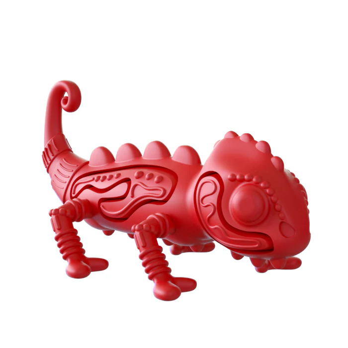 Red Chameleon Chew Toy, Medium - Healthber