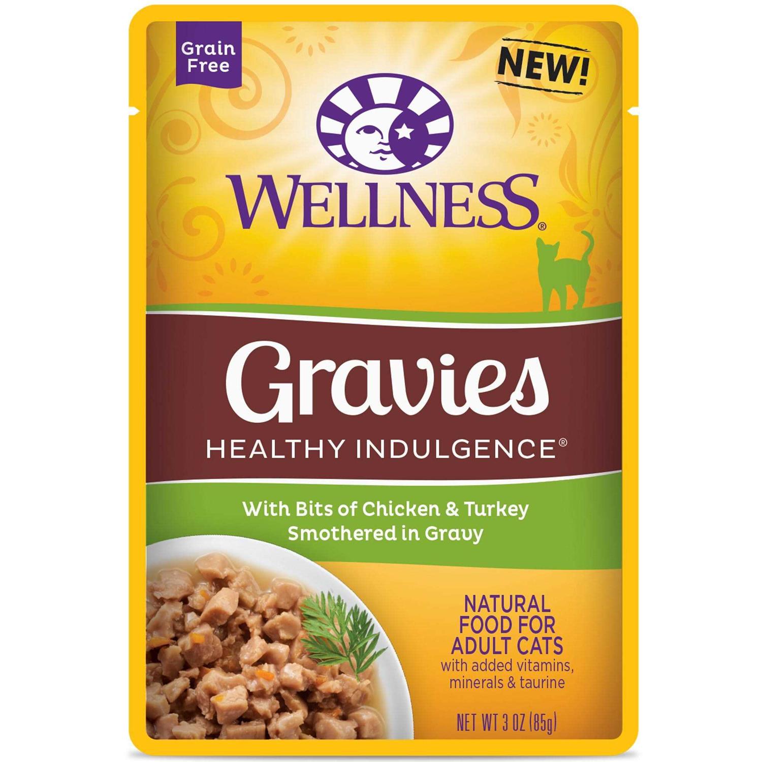 Wellness Healthy Indulgence Natural Grain Free Gravies and Gravy Cat Food Pouch - Healthber