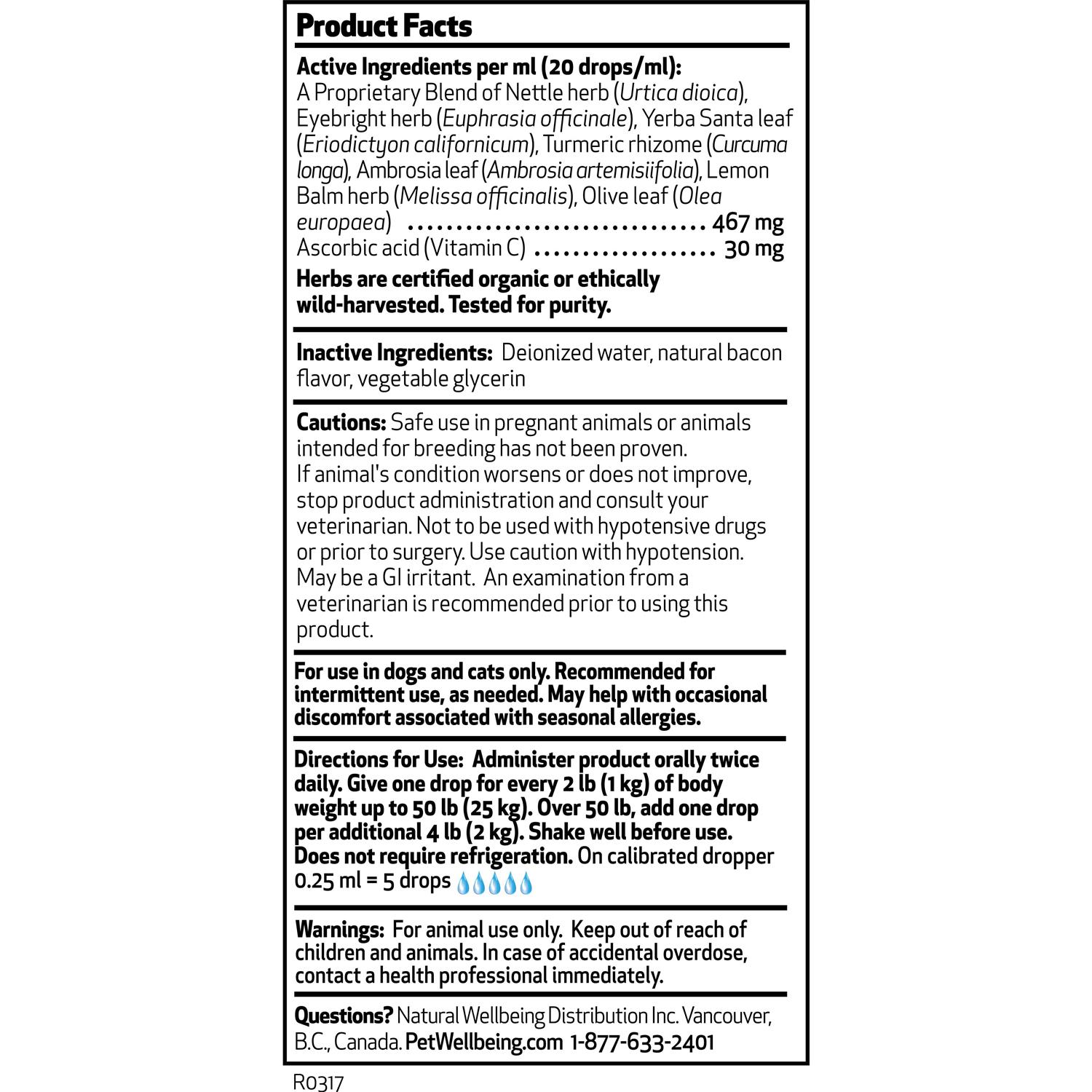 Pet Wellbeing Nettle Eyebright Gold for Dogs - Healthber
