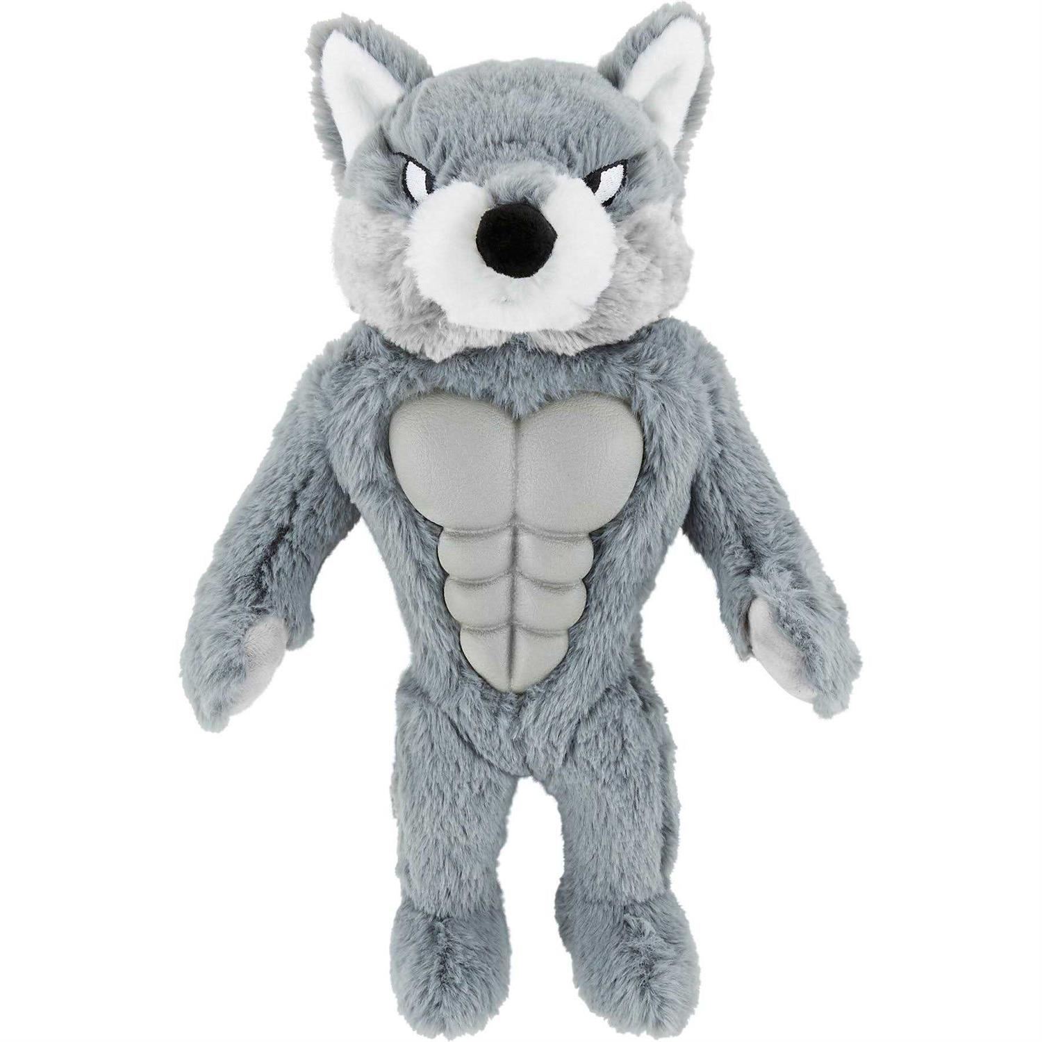 Frisco Wolf Muscle Plush Squeaky Dog Toy - Healthber