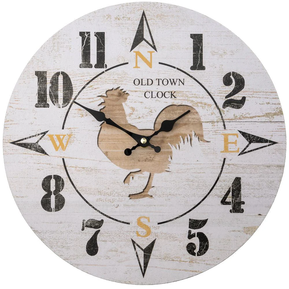 Rustic Rooster Wall Clock - Healthber