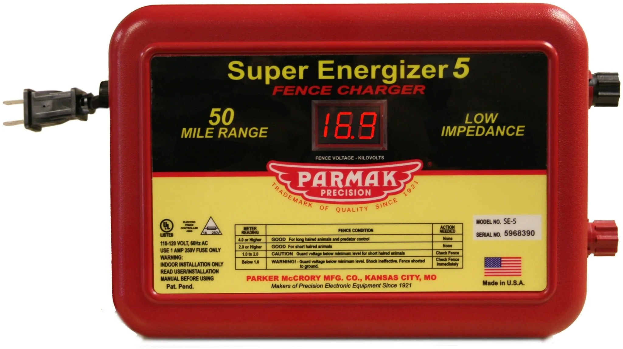 Parmak Super Energizer 5 (Model SE-5) - Healthber