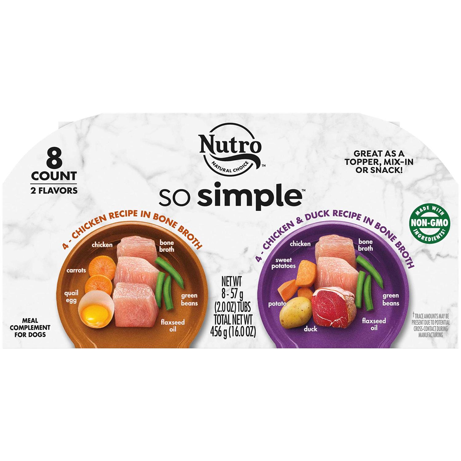 Nutro So Simple Meal Complement Wet Dog Food Chicken & Duck Recipe in Bone Broth - Healthber