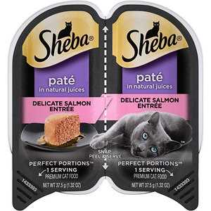 Sheba Perfect Portions Salmon Cat Food Trays, 1.3-oz, 48 ct - Healthber