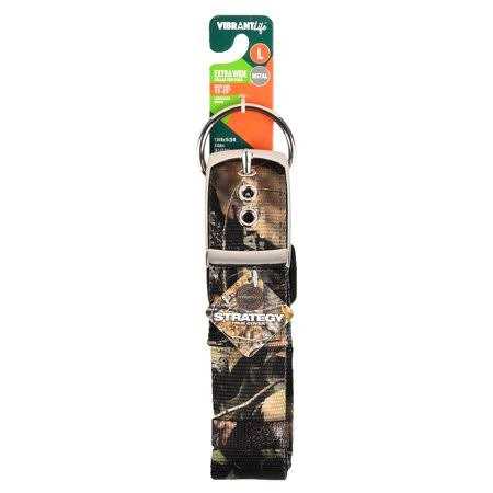 Vibrant Life Large Camo Patterned Dog Collar with Metal Clasp - Healthber