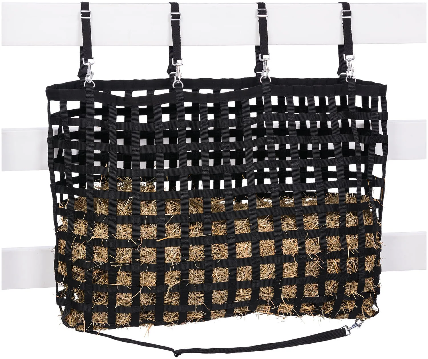 Web Slow-Feed Fence-Line Hay Feeder for Horses - Healthber