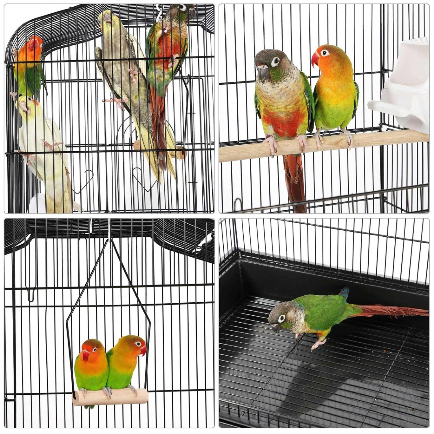 Topeakmart Open Top Metal Bird Cage - Healthber