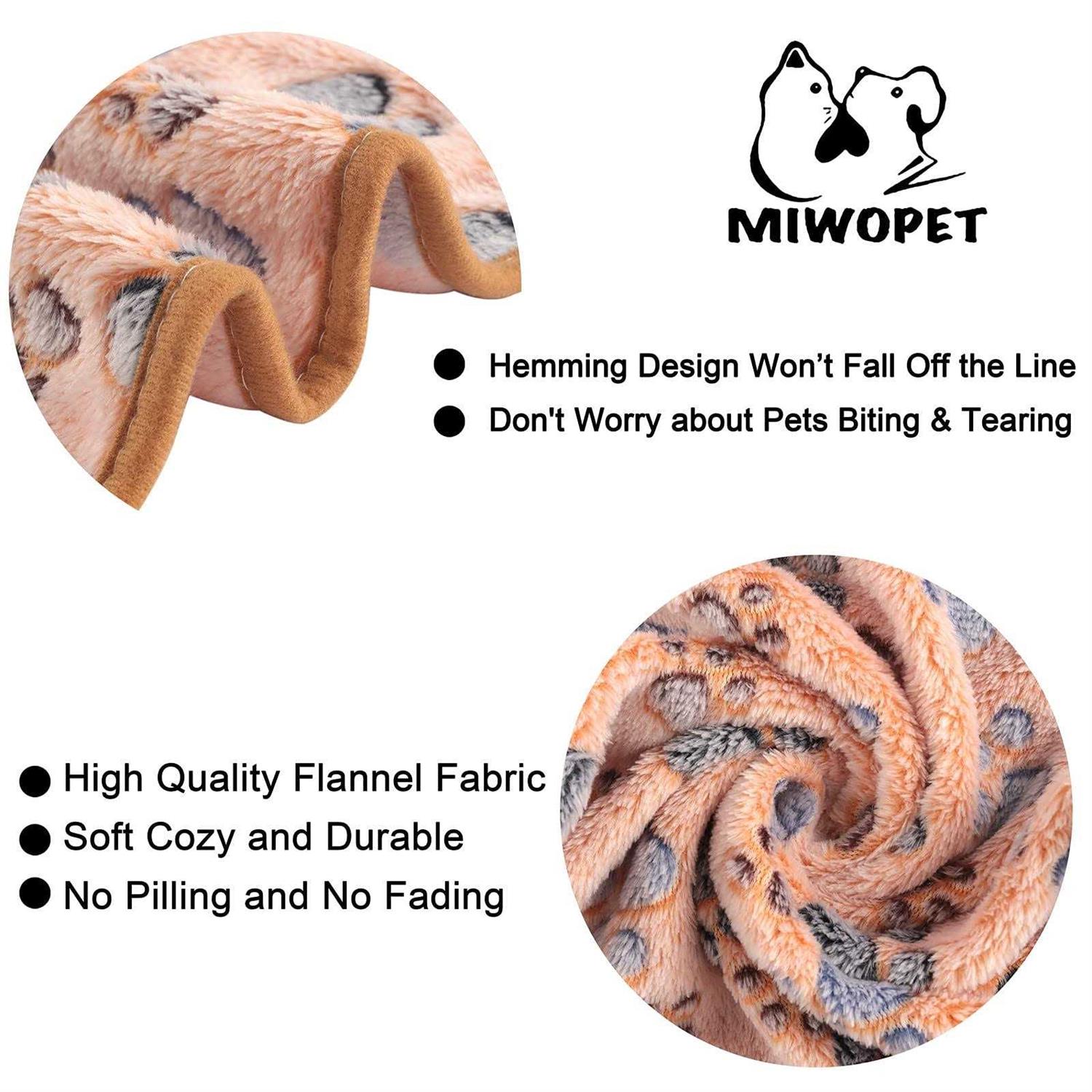 MIWOPET 3 Pack Cat and Dog Blanket Soft Warm Fleece Flannel Pet Blanket - Healthber