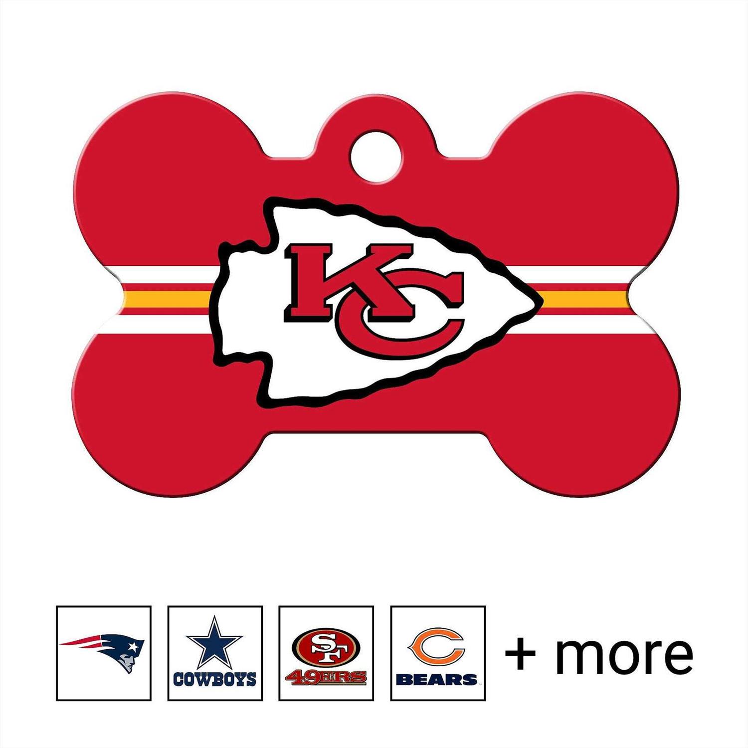 Quick-Tag NFL Bone Personalized Dog ID Tag - Healthber