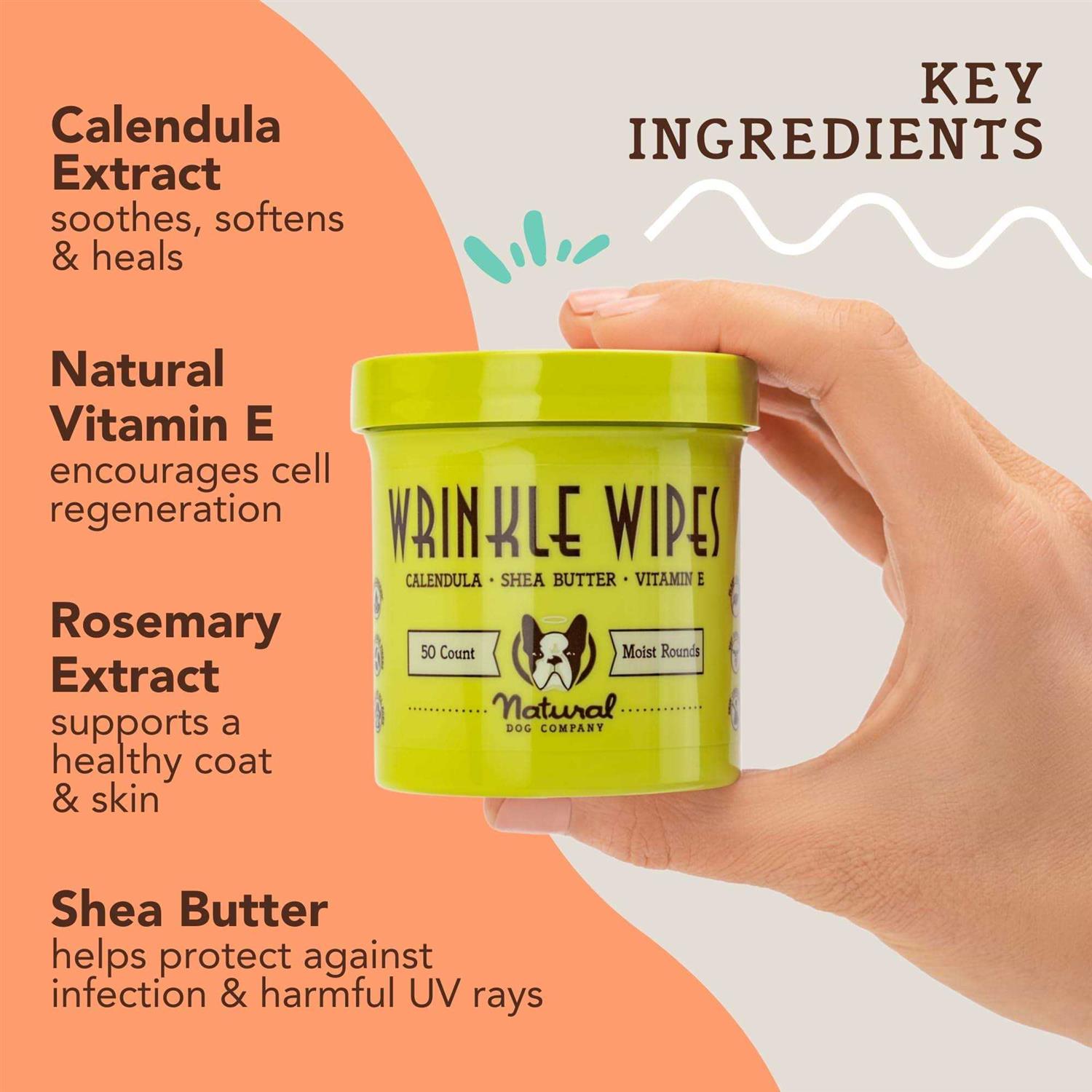 Natural Dog Company Wrinkle Wipes - Healthber
