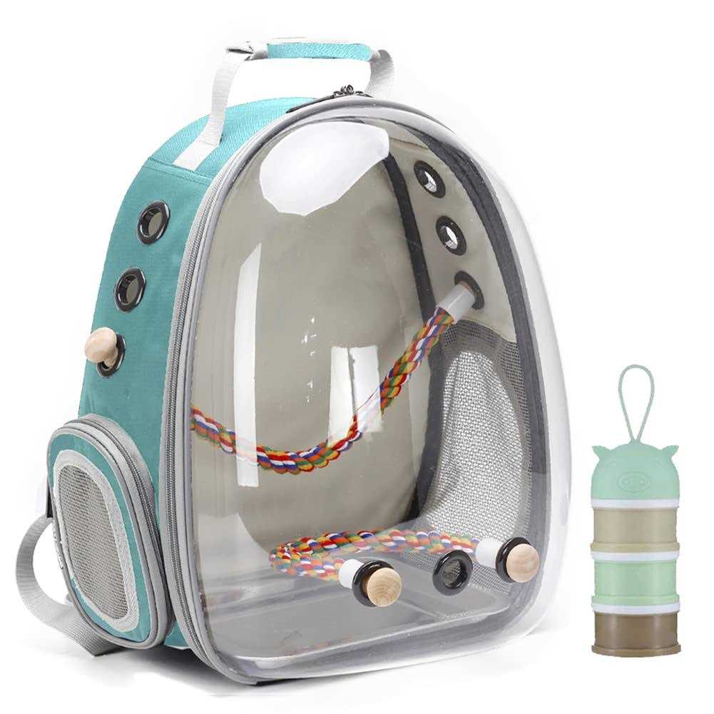 halinfer Bird Carrier Backpack, Bird Travel Backpack with Stainless Steel Tray and Standing Perch - Healthber