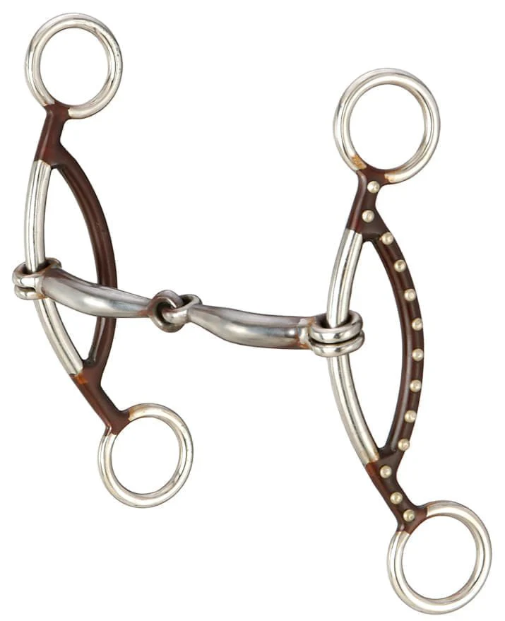 Antique Brown Dots Smooth Snaffle Gag - Healthber